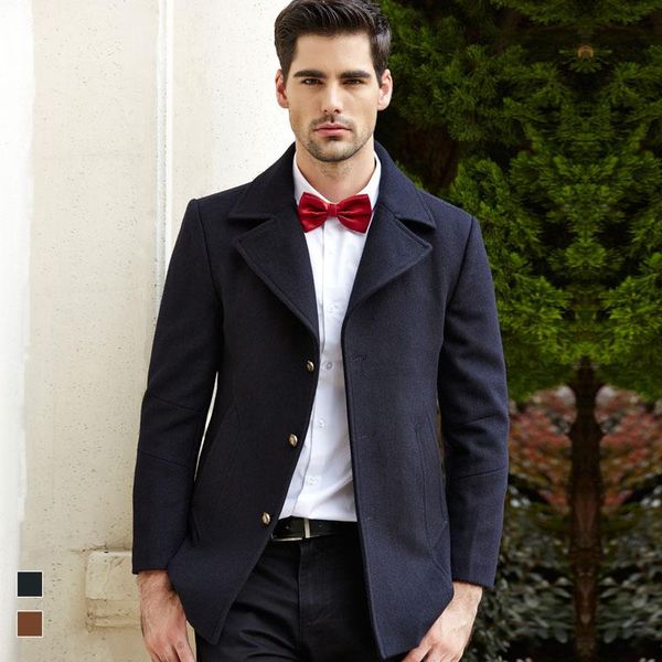 

men's trench coats winter windbreaker wool coat jacket men fashion woolen casual overcoat 2021 autumn arrival drop, Tan;black