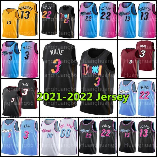 

jimmy bam 13 22 butler adebayo kyle 7 lowry basketball jersey dwyane 3 wade tyler 55 duncan 14 herro kendrick robinson 25 nunn 2021, Black;red