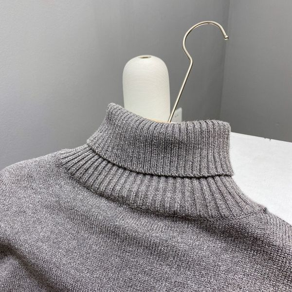 

autumn and winter new chrome ch hearts leather embroidered cross high neck lapel street knit loose long sweater 2021, White;black