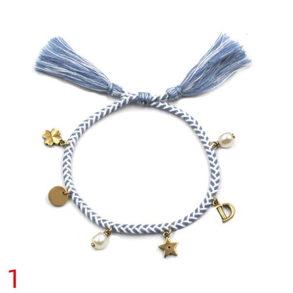 

link, chain 2021 handmade friendship embroidered bracelet for women adjustable rope tassel bracelets wholesale vintage jewelry, Black