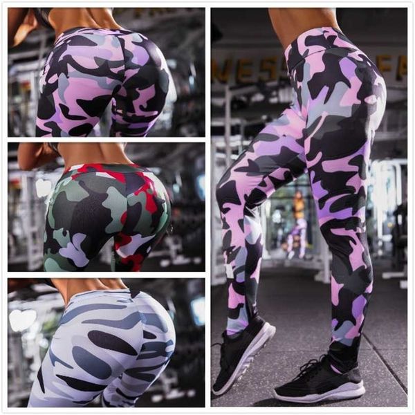 

women leggin snug-pants personality camouflage printing legging ladies fitness pants sport leisure yo-ga leggings 211130, Black