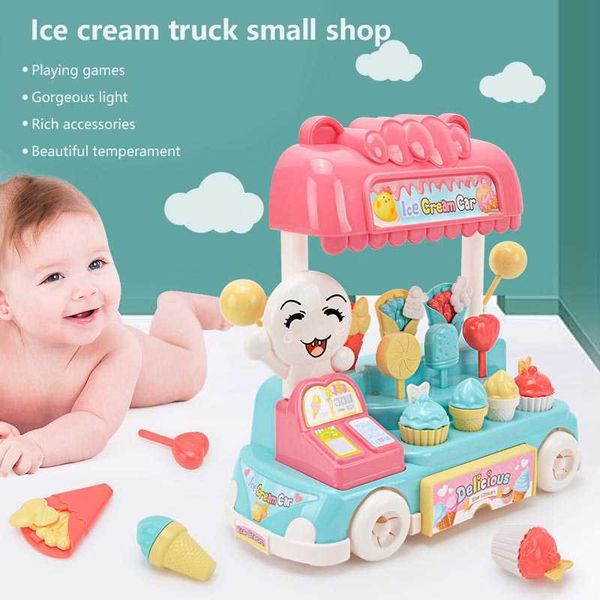 

children play house toys sound and light music candy ice cream snack car accessories random color without battery gift for kid
