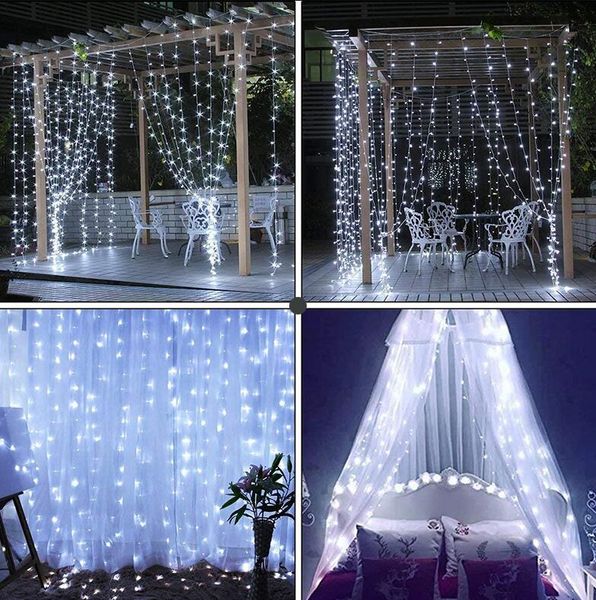 

3mx3m led curtain light fairy lights christmas lights led icicle lights bedroom party garden family wedding decoration