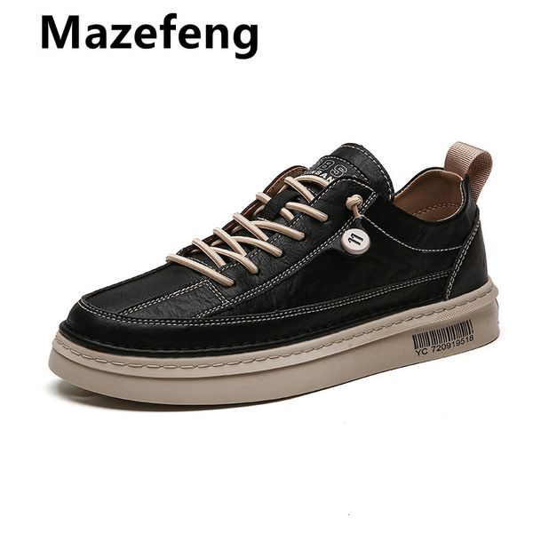 

dress shoes men vulcanize pu leather comfort fashion sneakers casual sheoe designer male footwear 94yv, Black