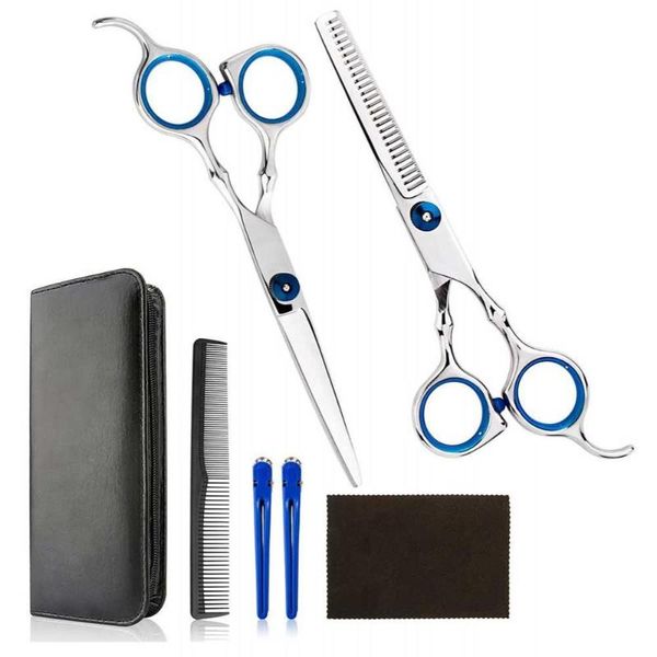 

hair scissors 50% 7pcs professional haircut kit cutting thinning shears comb clips