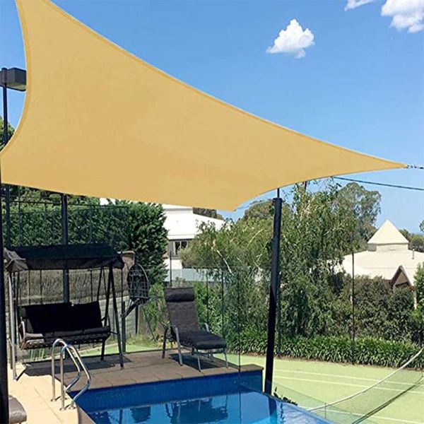 

tents and shelters beige sun shade sail triangle canopy awning shelter fabric cloth screen - uv block resistant heavy duty commercial grade
