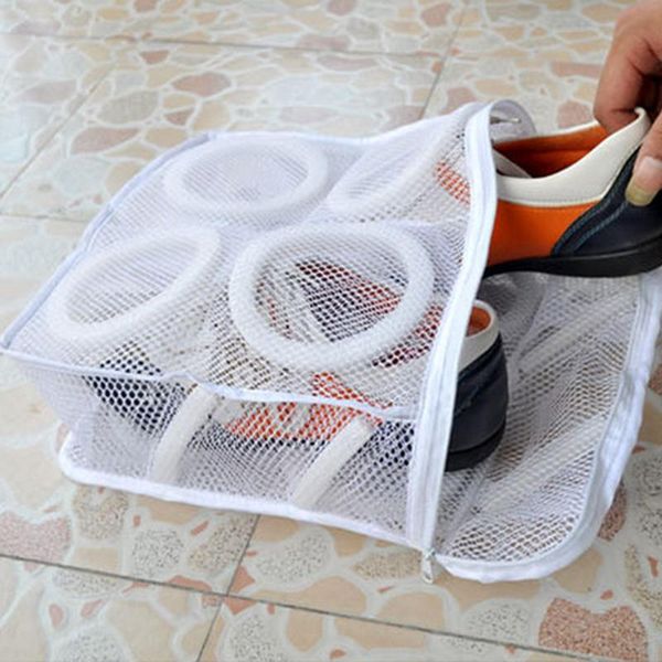 

150ml 3d storage organizer bag mesh laundry shoes bags dry shoe portable washing for home slippers