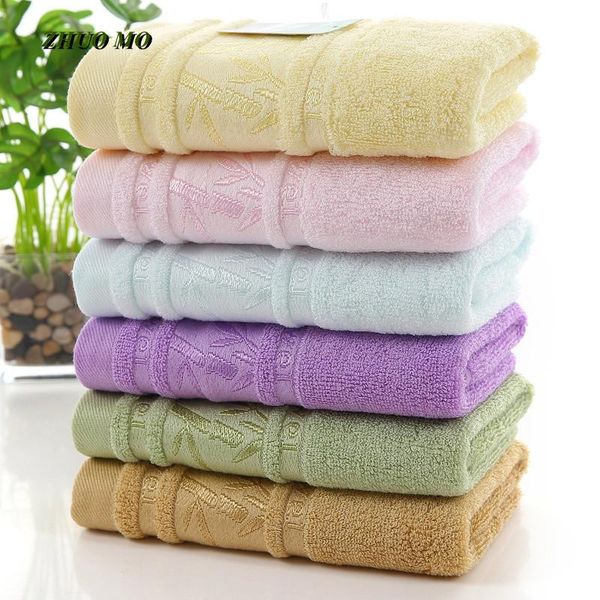 

towel soft bamboo fiber bath bathroom 34*74 cm embroidery for home super absorbent baby shower 6 colors gift