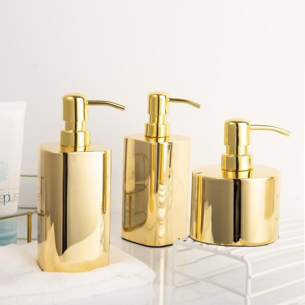 

liquid soap dispenser 304 stainless steel lotion bottle gold-plated hand sanitizer