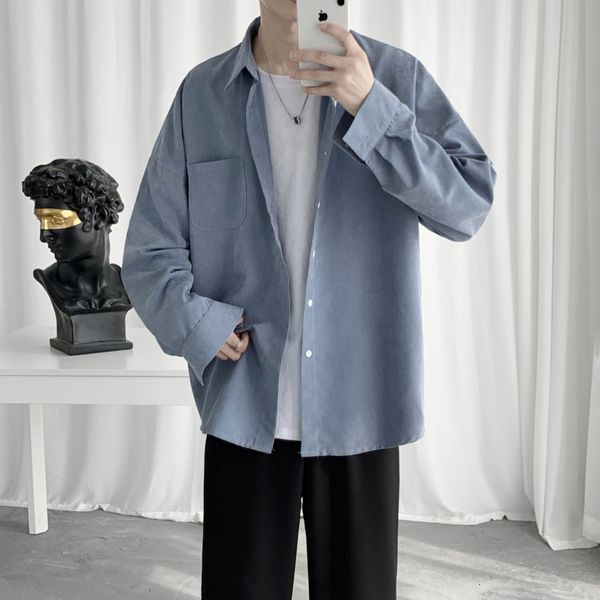 

men's jackets autumn dress men's shirt fashion solid business casual society male streetwear loose in manly sleeve duc4, Black;brown