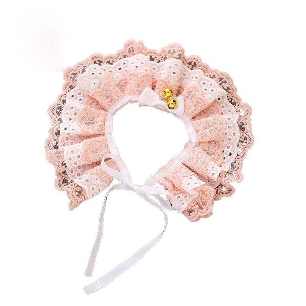 

cat collars & leads japanese style collar lace bow flower adjustable necklace scarf puppy with bell cute pet supplies