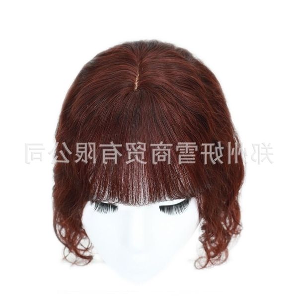

natural wig curl piece fluffy quantity simulation scalp patch women's full real covering white hair, Black