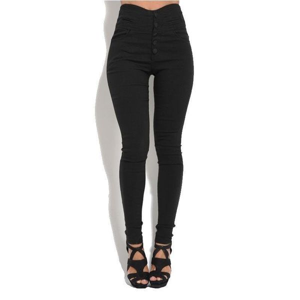 

women's pants & capris fashion women high waist skinny stretch pencil long slim trousers leggings, Black;white