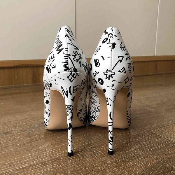 

dress shoes veowalk sapato stiletto estampado feminino, de salto alto preto e branco bico fino fashion grife para mulheres tamanhos 58z9, Black