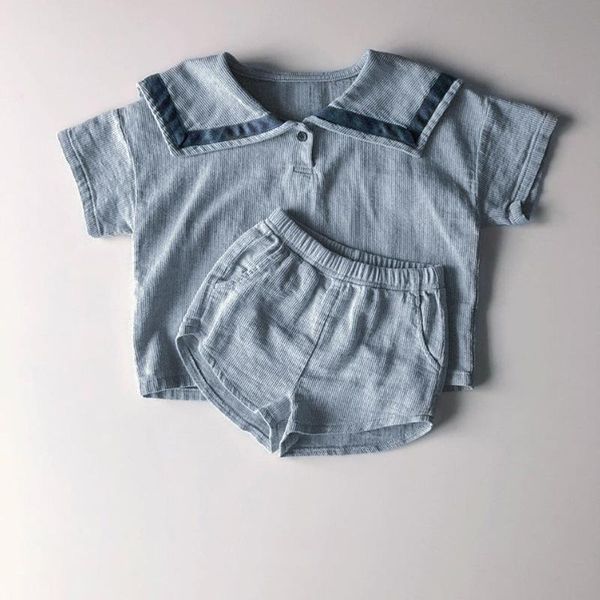 

clothing sets baby girls navy campus style clothes cotton short sleeve casual shorts 2pcs for infants suit fashion boys, White