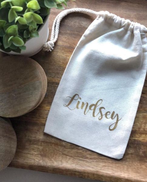 

storage bags 1pc custom favor bag burlap linen jute drawstring bracelet necklace jewelry package small gift wedding