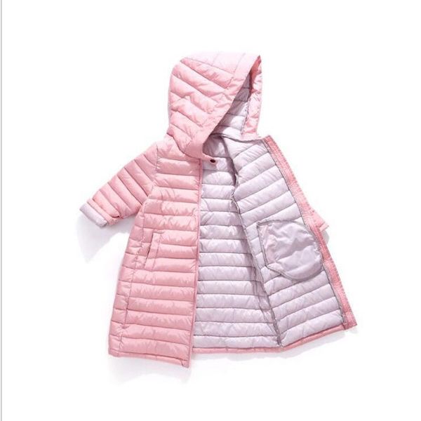 

coat children girl jackets for girls autumn winter down clothing kid hooded thin cotton padded jacket parka long outerwear, Blue;gray
