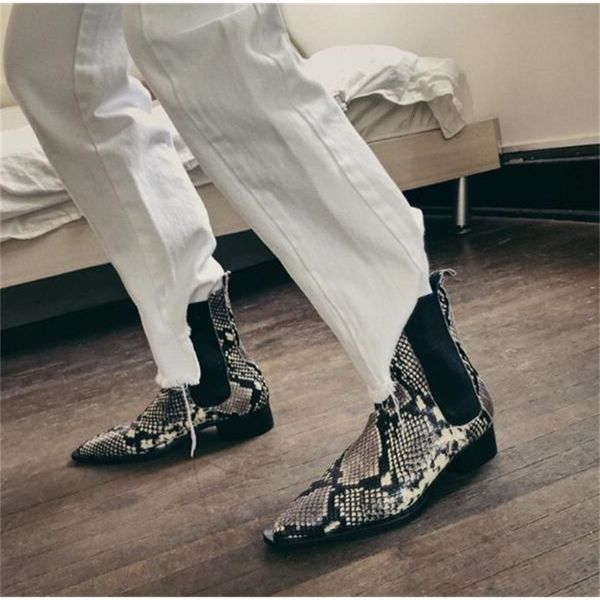 

boots python cocktail girls pointed toe pu three in slippery square leaps short martin tornozelo lady l4kt, Black