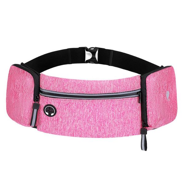 

hiking fanny pack running belt waist bag large capacity waterproof with water bottle holder reflective strip outdoor lightweight