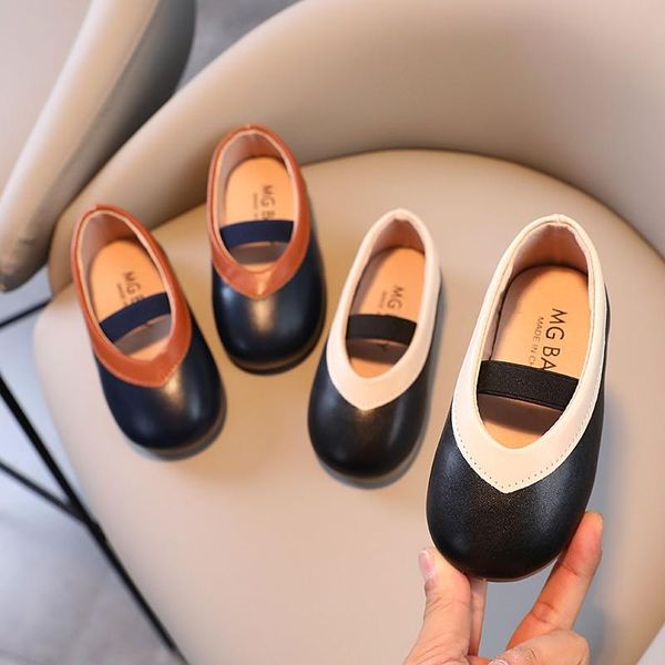 

flat shoes fashion baby girls slip-on flats soft leather anti-slippery princess old kids anti-dirty korean style t21n08ls-35, Black;grey