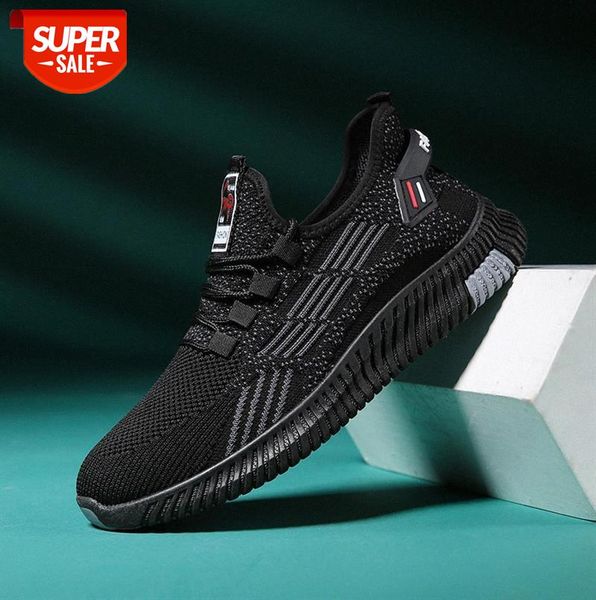 

men's breathable flying woven casual flat-heel running sneakers, mesh light and soft sole shoes #um8s