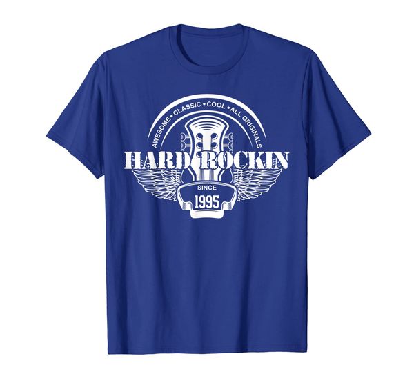 

all original hard rocking since 1995 t-shirt, White;black