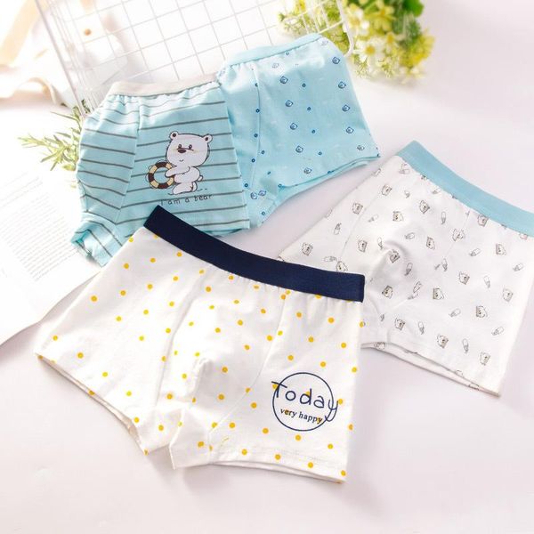 

4pcs/lot boys boxer briefs kids cotton underwear baby boy underpants students teenager cartoon print soft children panties 2-14t, Camo