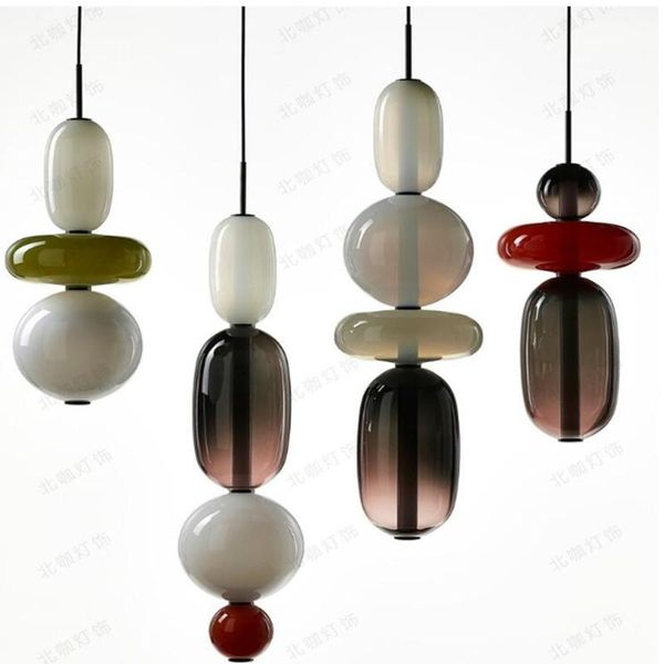 

nordic multicolored glass pendant lights bedside bar cafe lamps hanging candy dining room furniture home decor indoor lighting