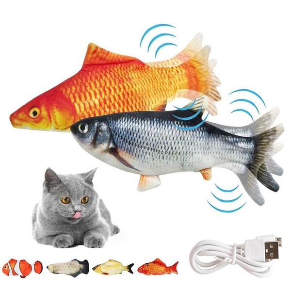 

cat toys electric flopping fish moving kicker toy realistic floppy wiggle catnip plush interactive