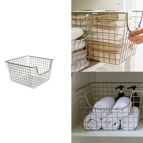 

iron storage basket art wrought deskbathroom organizer holder home sundries container baskets