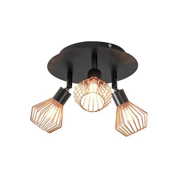 

lukloy iron cage retro spotlight 3 lights ceiling lamp corridor aisle decoration spot living room dinning light other led lighting