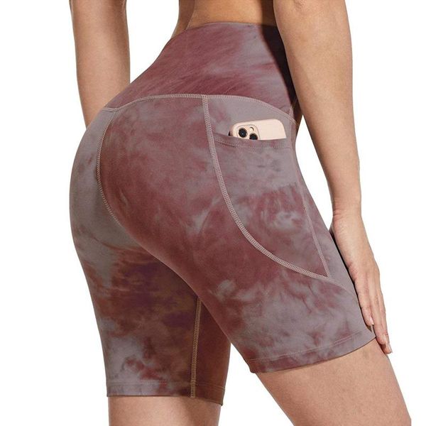 

yoga outfit women gym shorts high waist push up cycling sport leggings phone pockets for femme running fitness trainning short pants