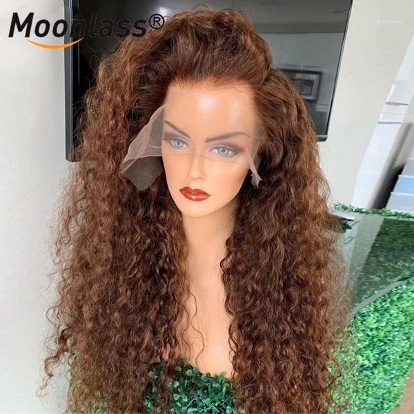 

brazilian ombre human hair wig 180 density curly lace front with baby glueless wigs for women1, Black;brown