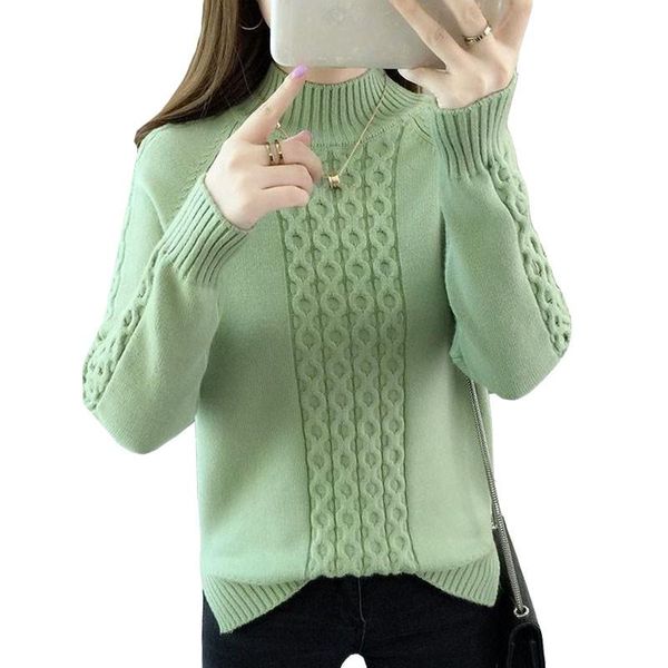 

women's sweaters 2021 autumn winter women sweater long sleeve casual turtleneck pullovers female knitted jumper femme pull p824, White;black