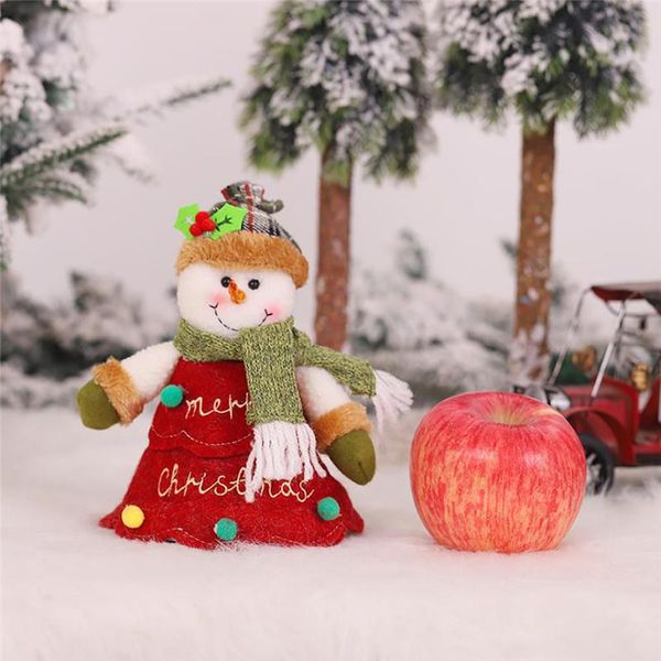 

christmas decorations apple bag cartoon 3d santa snowman elk doll zipper children gift holders candy