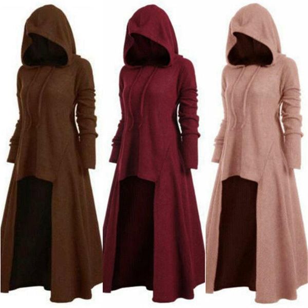 

women's hoodies & sweatshirts cloak witch dress hooded jumper casual long sleeve women pullover winter, Black