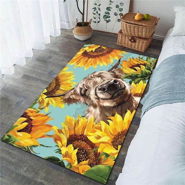

carpets sunflower goat mon area rug 3d all over printed non-slip mat dining room living soft bedroom carpet