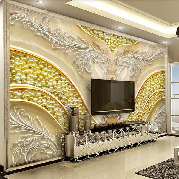 

wallpapers custom mural wallpaper european style luxury pearl marble living room tv sofa bedroom home decor wall paper 3 d