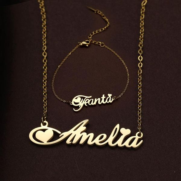

chains lemegeton stainless steel choker custom name necklace for women personalized customized nameplate girlfriend birthday gift, Silver