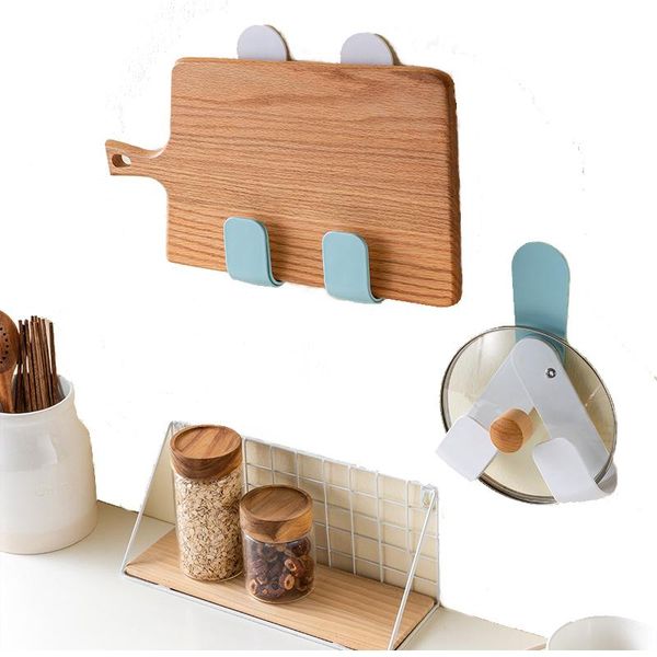 

hooks & rails hole multi gear pot cover support wall mounted vegetable board kitchen organizer plastic storage rack