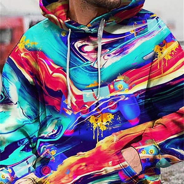 

2021 new halloween personalized 3d digital color printing hooded sweater, Black