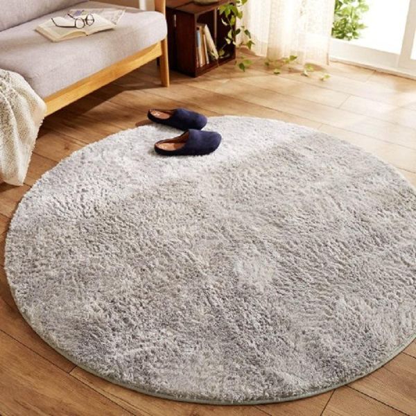 

fluffy carpet solid round living room bedroom bedside tea table modern simple style non slip washable indoor shaggy mats carpets