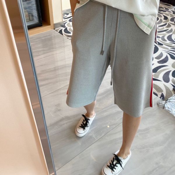

tb sports shorts women's knitted wide leg pants summer 2021 ins fashion color stripe loose casual capris, Black;white