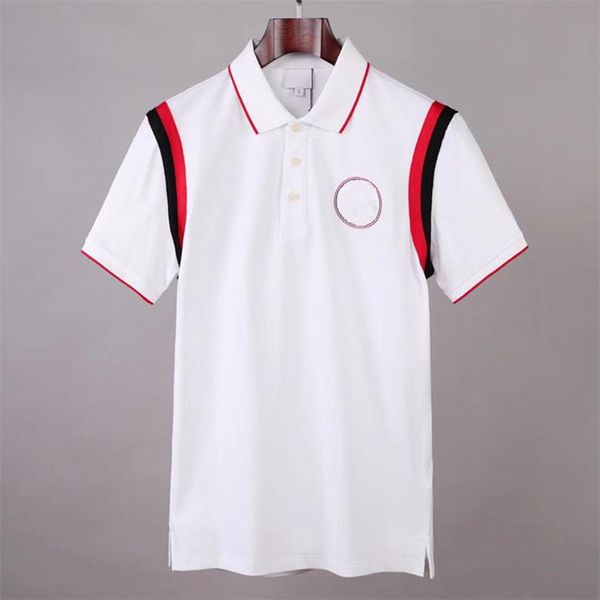 

men designer sweatshirt polo shirts striped turn down collar short sleeve polos with letter rabbit embroidery, White;black