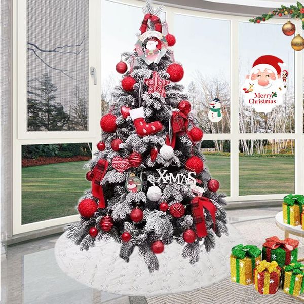 

christmas decorations 1pc white tree skirt snowflake plush fur carpet xmas ornaments navidad floor mat year natal noel decoration