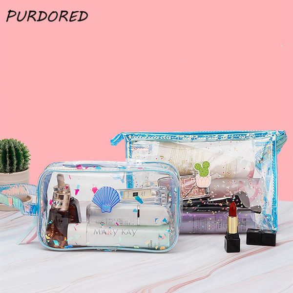 

pc clear cosmetic bag pvc waterproof women makeup travel summer beach zipper organizer toiletry kit bags & cases