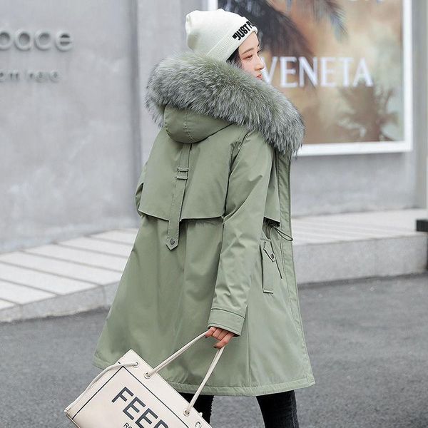 

women's down & parkas 2021 winter women in long style to overcome cotton-padded jacket korean version of the pile thickened coat, Black