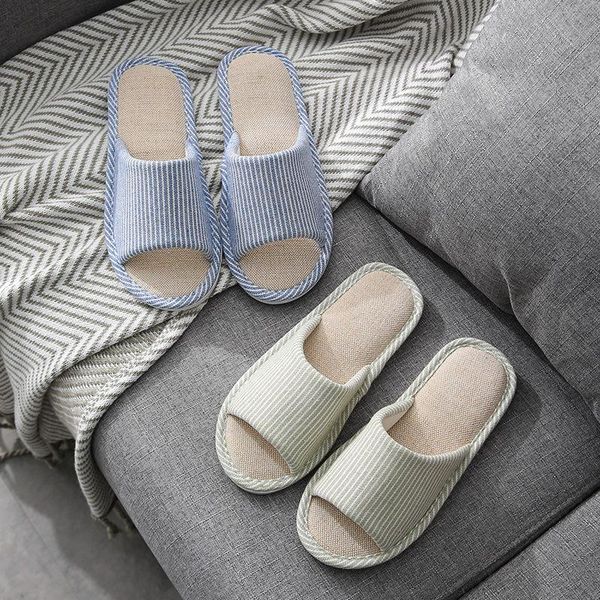 

slippers cotton men in spring and summer seasons that occupy the home interior antiskid contracted linen clo, Black
