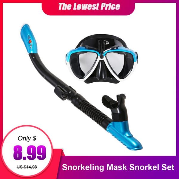 

lixada professional diving mask scuba snorkel swimming goggles dry tube set men women anti-fog for camera masks