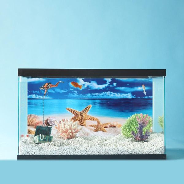 

fish tank background mural decorative sticker aquarium (colorful) decorations